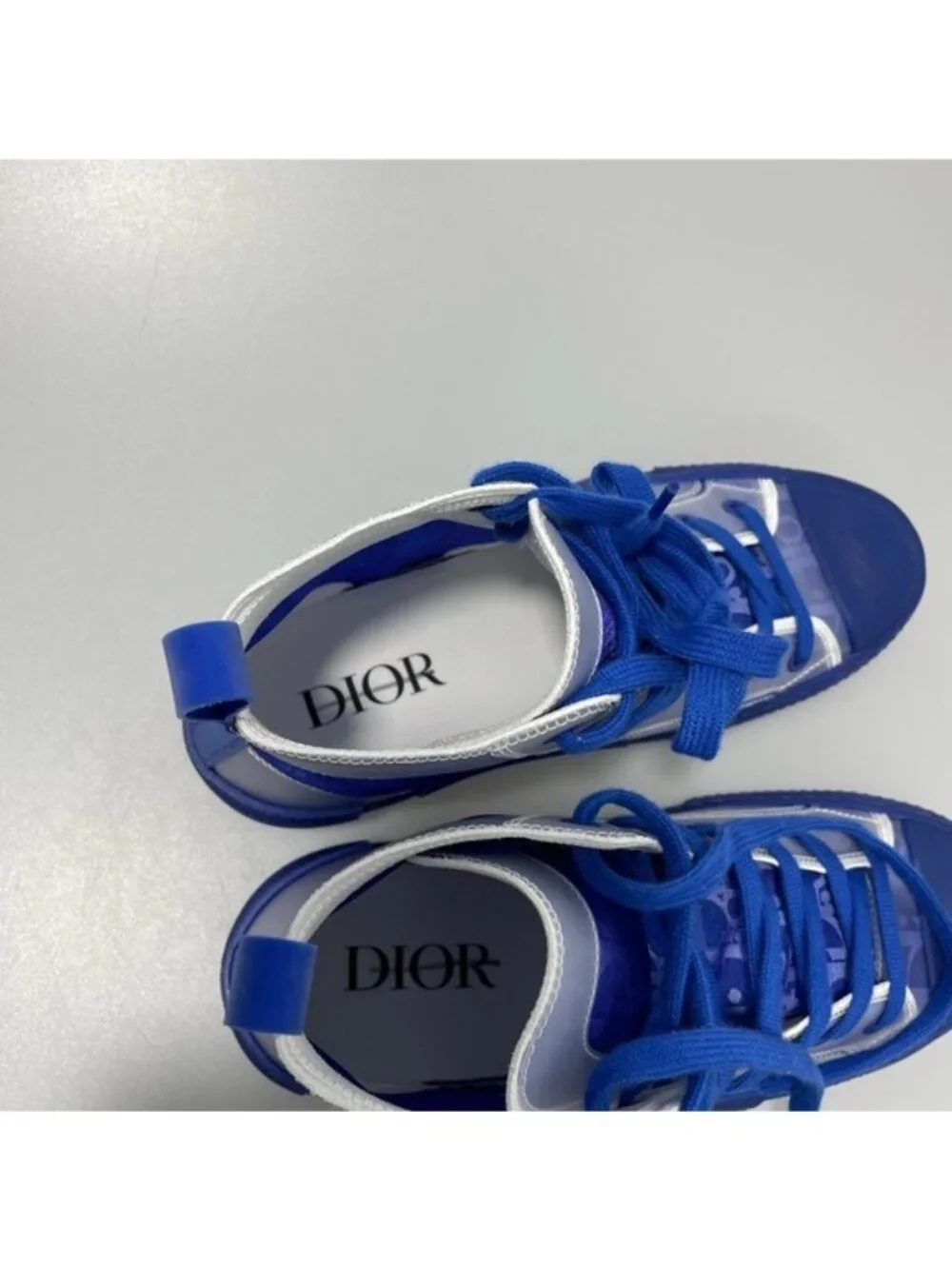 Dior SS B23 Blue Oblique High Top Sneakers Men’s EU 39/US 6 $1200.